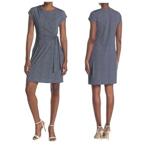 H by Halston Gray Casablanca Classic Short Sleeves Draped Dress size 6 - Picture 10 of 10